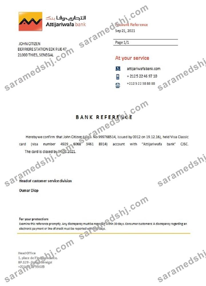 Senegal_Attijariwafa bank_closure reference